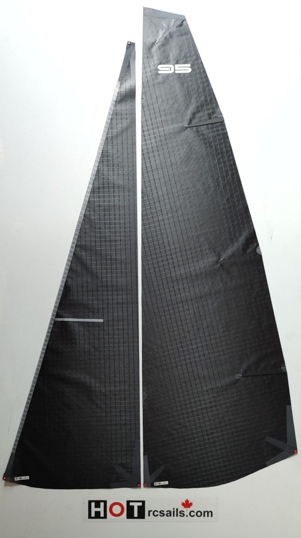 HOTDF95128 – DF95 A Icarex Sail Set – Black W/White Trim